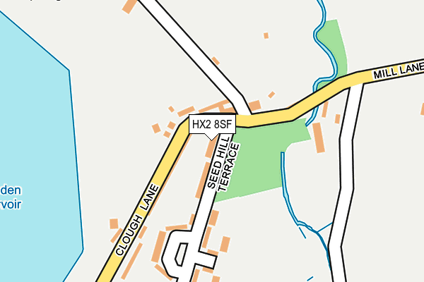 HX2 8SF map - OS OpenMap – Local (Ordnance Survey)