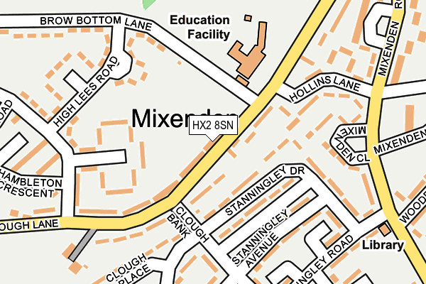 HX2 8SN map - OS OpenMap – Local (Ordnance Survey)