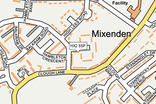 HX2 8SP map - OS OpenMap – Local (Ordnance Survey)