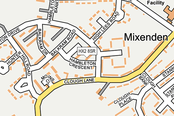 HX2 8SR map - OS OpenMap – Local (Ordnance Survey)