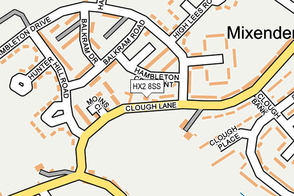 HX2 8SS map - OS OpenMap – Local (Ordnance Survey)