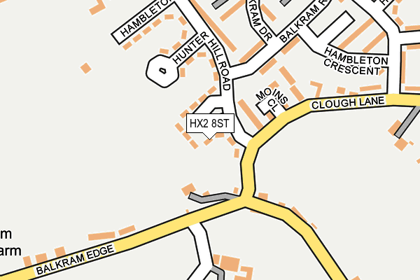 HX2 8ST map - OS OpenMap – Local (Ordnance Survey)
