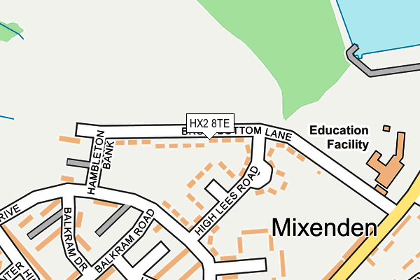 HX2 8TE map - OS OpenMap – Local (Ordnance Survey)