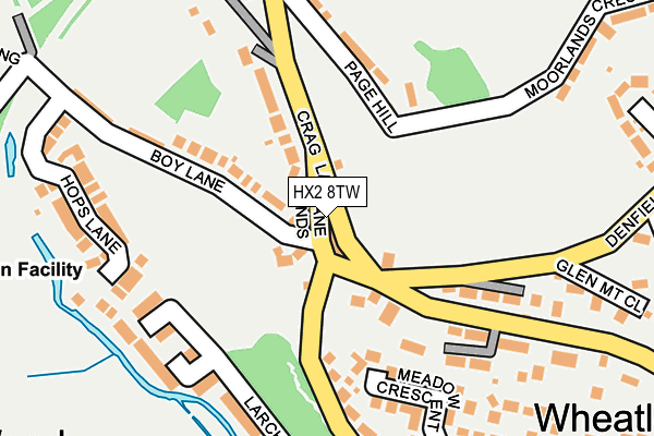 HX2 8TW map - OS OpenMap – Local (Ordnance Survey)