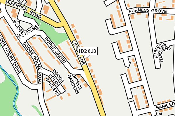 HX2 8UB map - OS OpenMap – Local (Ordnance Survey)