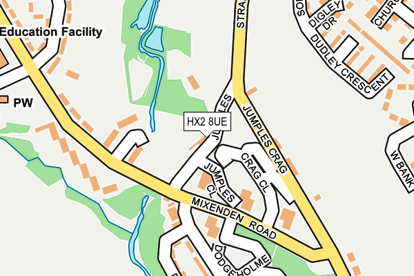 HX2 8UE map - OS OpenMap – Local (Ordnance Survey)