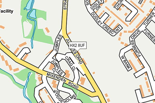 HX2 8UF map - OS OpenMap – Local (Ordnance Survey)