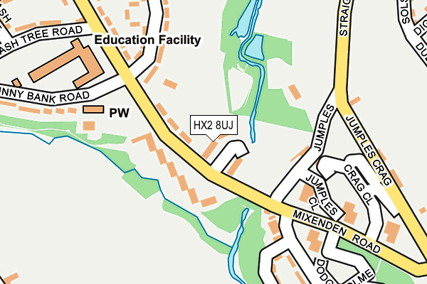 HX2 8UJ map - OS OpenMap – Local (Ordnance Survey)