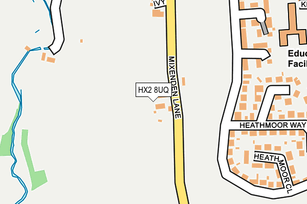 HX2 8UQ map - OS OpenMap – Local (Ordnance Survey)