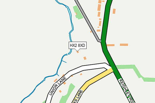 HX2 8XD map - OS OpenMap – Local (Ordnance Survey)