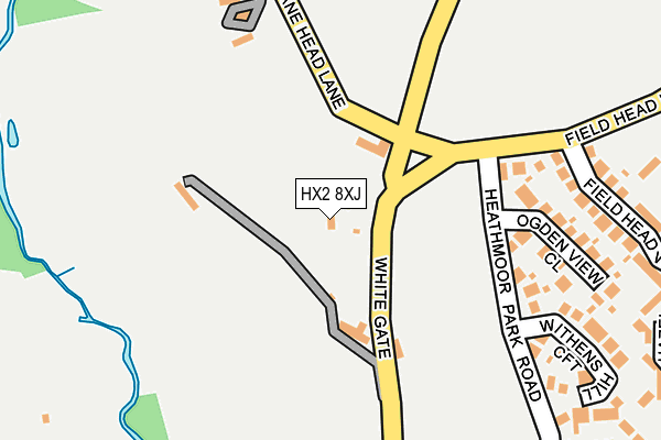 HX2 8XJ map - OS OpenMap – Local (Ordnance Survey)