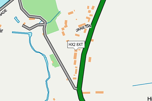 HX2 8XT map - OS OpenMap – Local (Ordnance Survey)