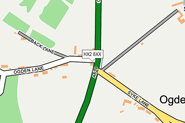 HX2 8XX map - OS OpenMap – Local (Ordnance Survey)