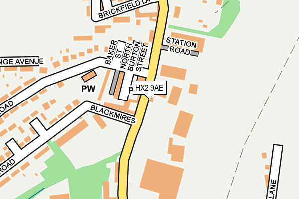 HX2 9AE map - OS OpenMap – Local (Ordnance Survey)