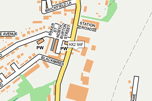 HX2 9AF map - OS OpenMap – Local (Ordnance Survey)