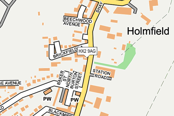 HX2 9AG map - OS OpenMap – Local (Ordnance Survey)