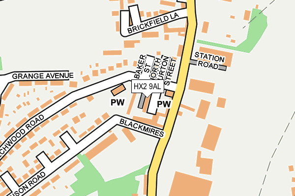 HX2 9AL map - OS OpenMap – Local (Ordnance Survey)