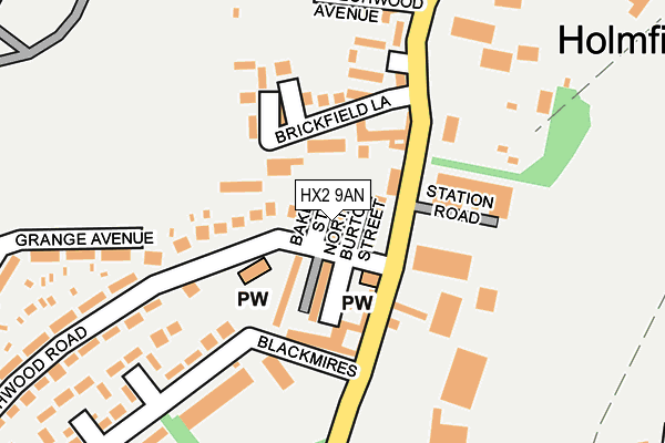 HX2 9AN map - OS OpenMap – Local (Ordnance Survey)