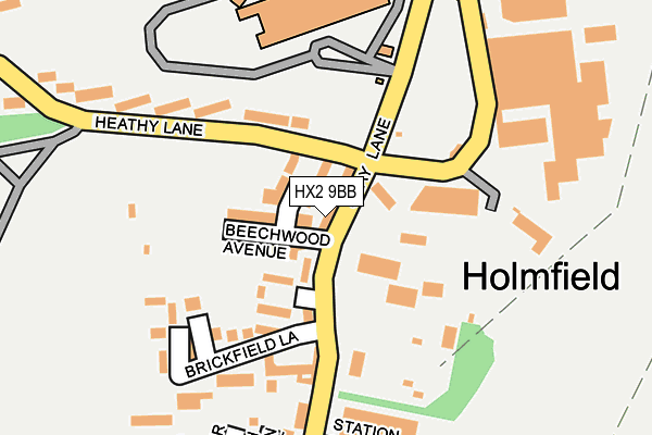 HX2 9BB map - OS OpenMap – Local (Ordnance Survey)