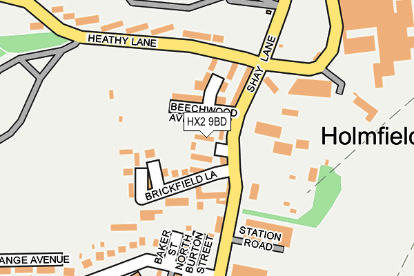 HX2 9BD map - OS OpenMap – Local (Ordnance Survey)