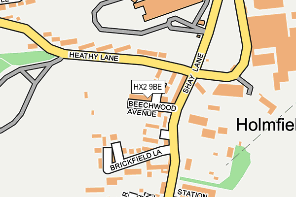 HX2 9BE map - OS OpenMap – Local (Ordnance Survey)