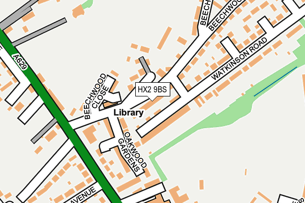 HX2 9BS map - OS OpenMap – Local (Ordnance Survey)