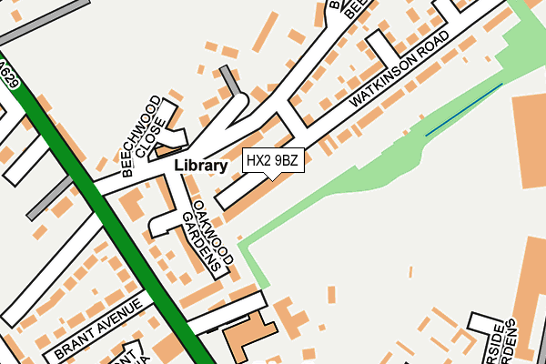 HX2 9BZ map - OS OpenMap – Local (Ordnance Survey)