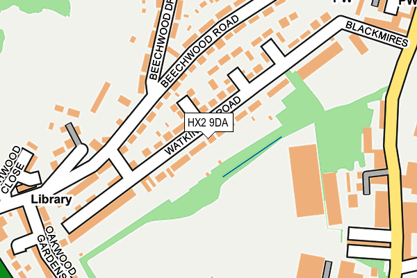 HX2 9DA map - OS OpenMap – Local (Ordnance Survey)