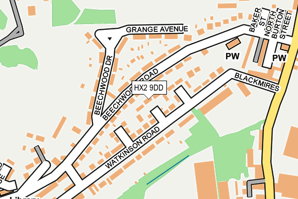 HX2 9DD map - OS OpenMap – Local (Ordnance Survey)
