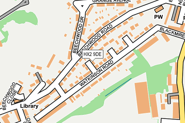 HX2 9DE map - OS OpenMap – Local (Ordnance Survey)