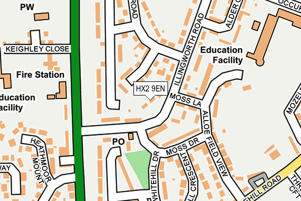 HX2 9EN map - OS OpenMap – Local (Ordnance Survey)
