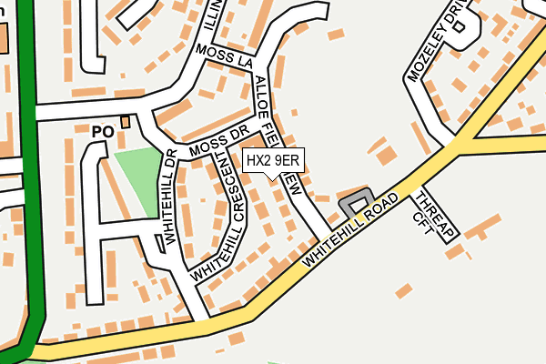 HX2 9ER map - OS OpenMap – Local (Ordnance Survey)