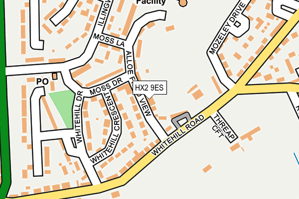 HX2 9ES map - OS OpenMap – Local (Ordnance Survey)