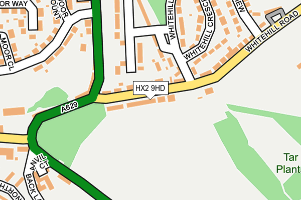 HX2 9HD map - OS OpenMap – Local (Ordnance Survey)