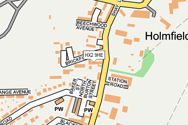 HX2 9HE map - OS OpenMap – Local (Ordnance Survey)