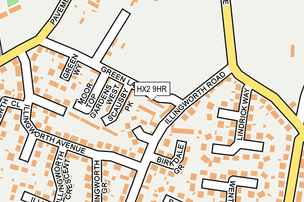 HX2 9HR map - OS OpenMap – Local (Ordnance Survey)