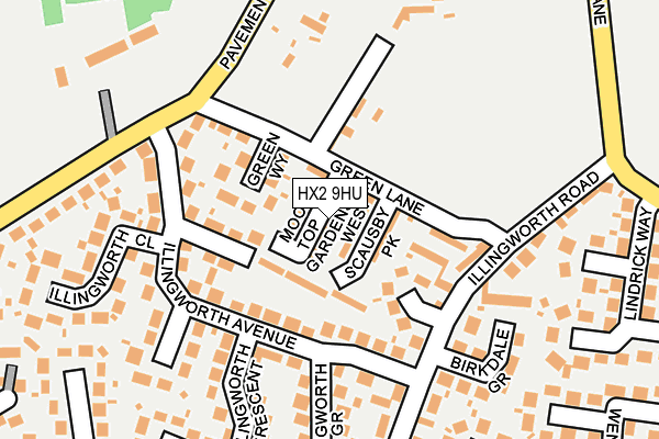 HX2 9HU map - OS OpenMap – Local (Ordnance Survey)