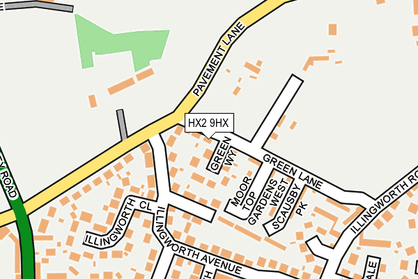 HX2 9HX map - OS OpenMap – Local (Ordnance Survey)