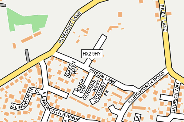 HX2 9HY map - OS OpenMap – Local (Ordnance Survey)