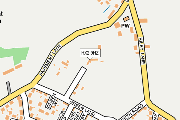 HX2 9HZ map - OS OpenMap – Local (Ordnance Survey)