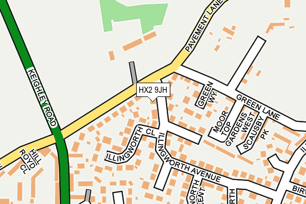 HX2 9JH map - OS OpenMap – Local (Ordnance Survey)