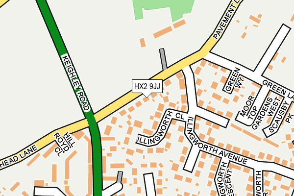 HX2 9JJ map - OS OpenMap – Local (Ordnance Survey)