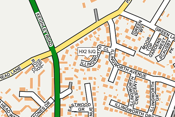 HX2 9JQ map - OS OpenMap – Local (Ordnance Survey)