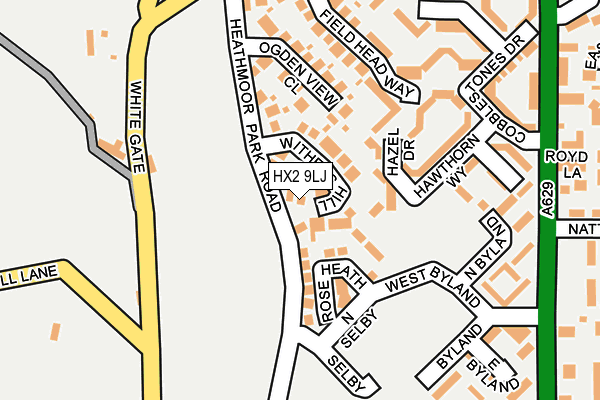 HX2 9LJ map - OS OpenMap – Local (Ordnance Survey)
