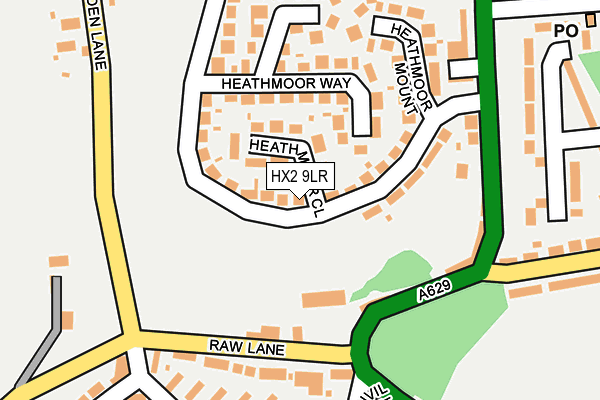 HX2 9LR map - OS OpenMap – Local (Ordnance Survey)