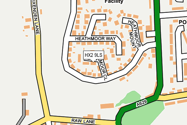 HX2 9LS map - OS OpenMap – Local (Ordnance Survey)