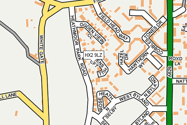 HX2 9LZ map - OS OpenMap – Local (Ordnance Survey)
