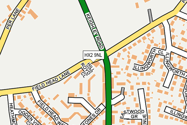 HX2 9NL map - OS OpenMap – Local (Ordnance Survey)