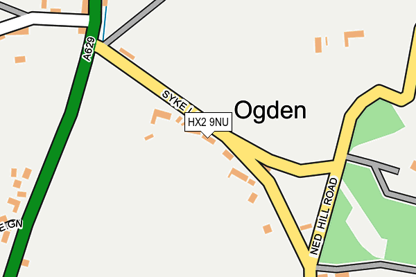 HX2 9NU map - OS OpenMap – Local (Ordnance Survey)