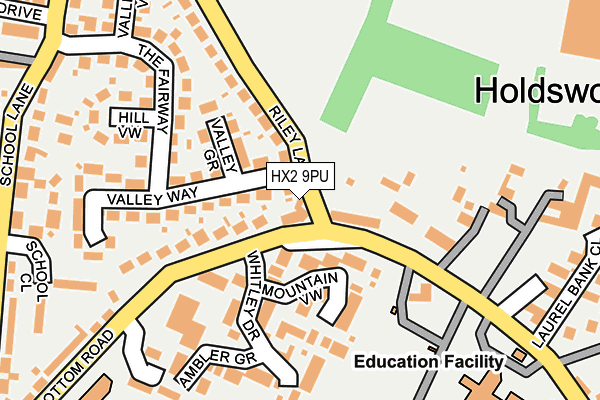 HX2 9PU map - OS OpenMap – Local (Ordnance Survey)